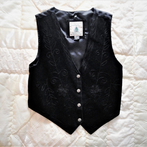 Northwest Territory Jackets & Blazers - Vintage Suede Leather Vest Embroidery M
